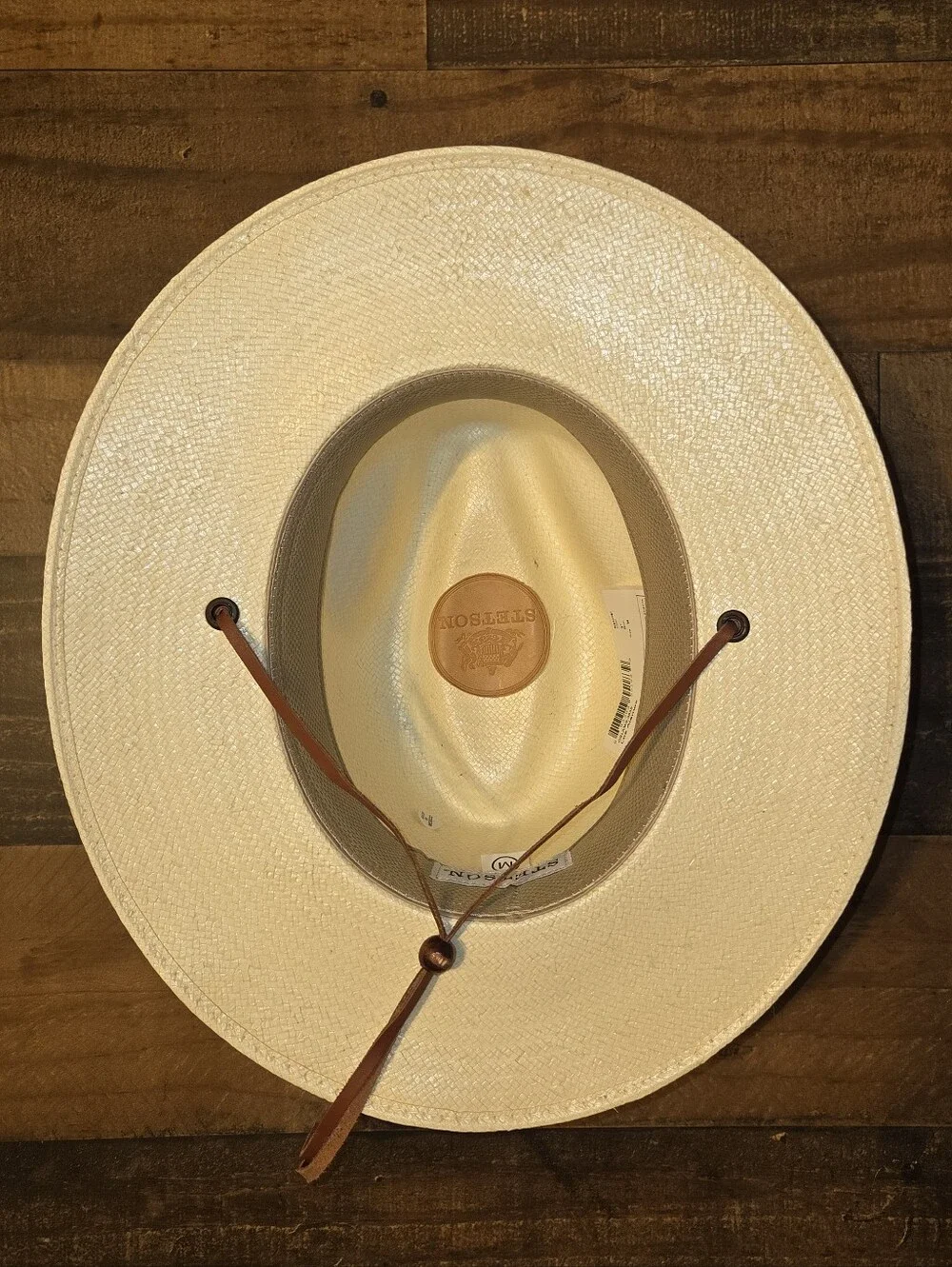 New $65 STETSON Los Alamos Toyo Straw Safari Fedora Cowboy Hat Natural M 3